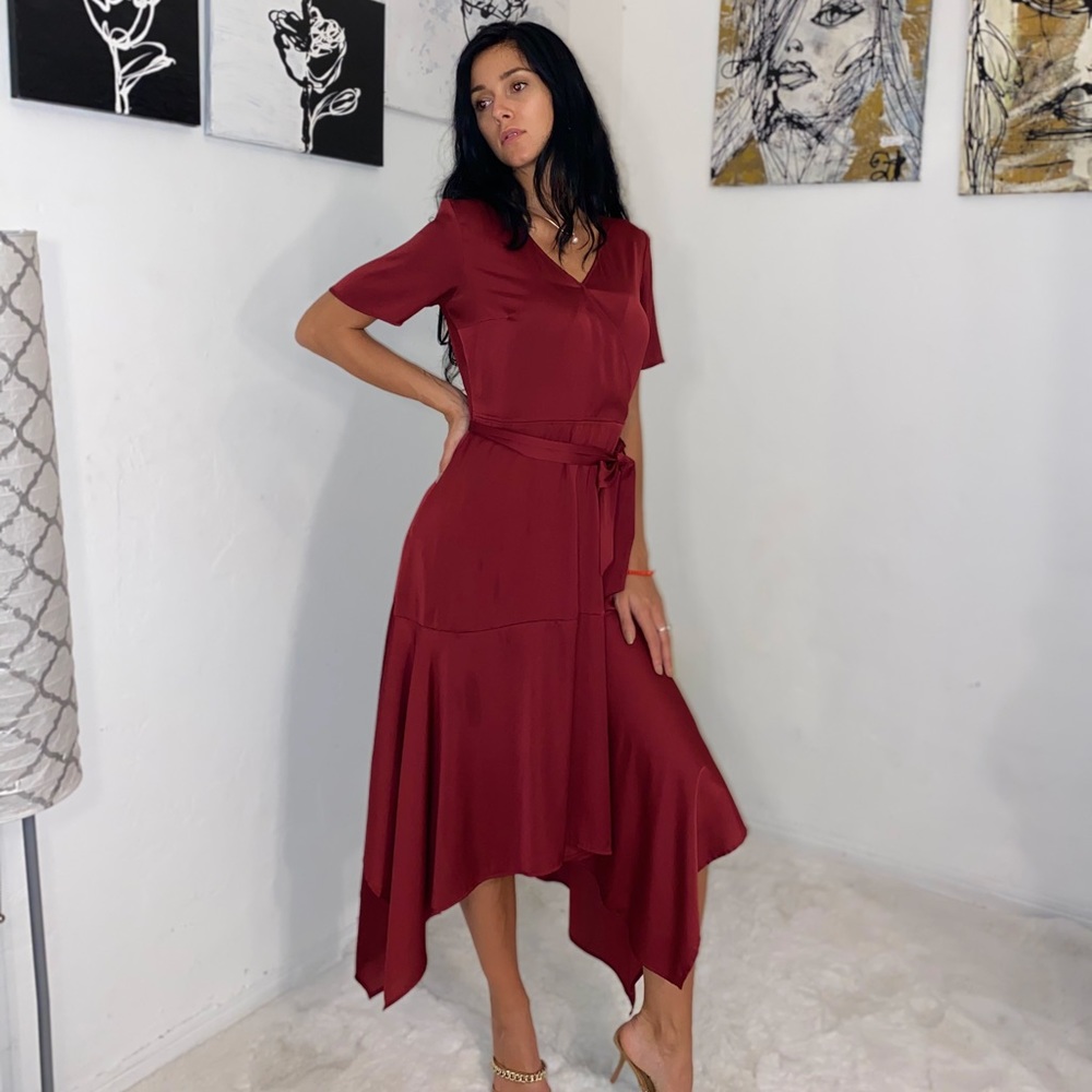 Wine color dress